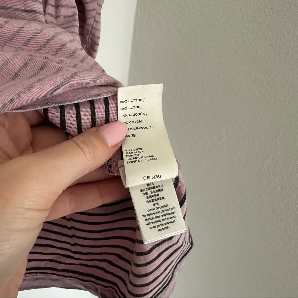 Free People Be Free Striped Long Sleeve Shirt Size XS Purple Women’s 100% Cotton